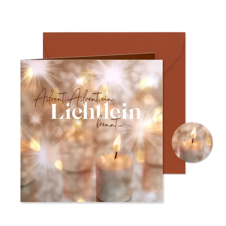 Einladungskarte zur Adventsfeier Kerzenschein