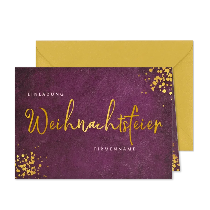 Einladungskarte zur geschäftlichen Weihnachtsfeier