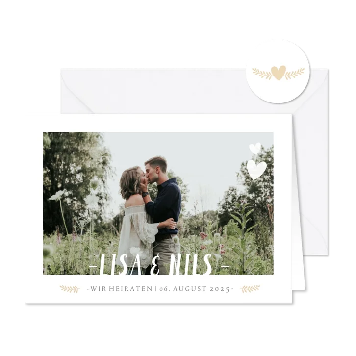 Einladungskarte zur Hochzeit Timeline & Foto