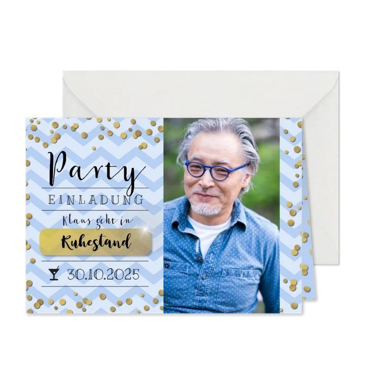 Einladungskarte zur Ruhestand-Party
