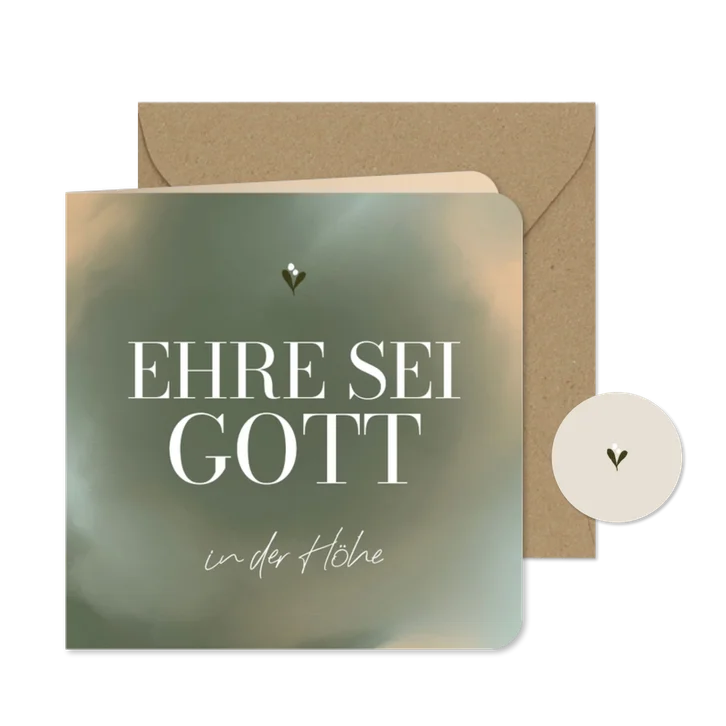 Elegante christliche Weihnachtskarte 'Ehre sei Gott'