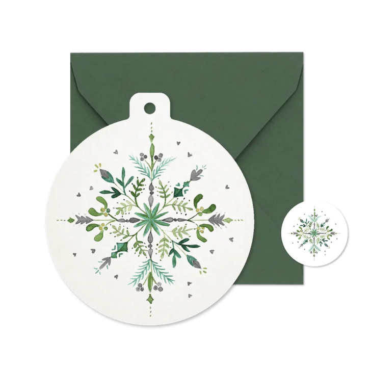 Firmen-Weihnachtskarte Stern aus Zweigen Aquarell