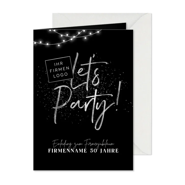 Firmenjubiläum Einladungskarte 'Let's party'