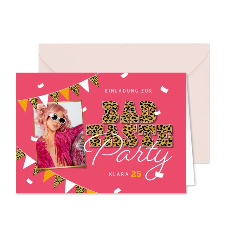 Foto-Einladung Mottoparty 'Bad Taste'