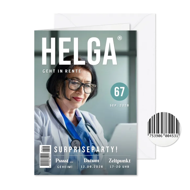 Foto-Einladung Zeitschrift Abschiedsparty