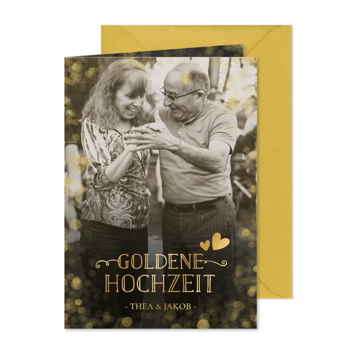 Foto-Einladungskarte zur goldenen Hochzeit