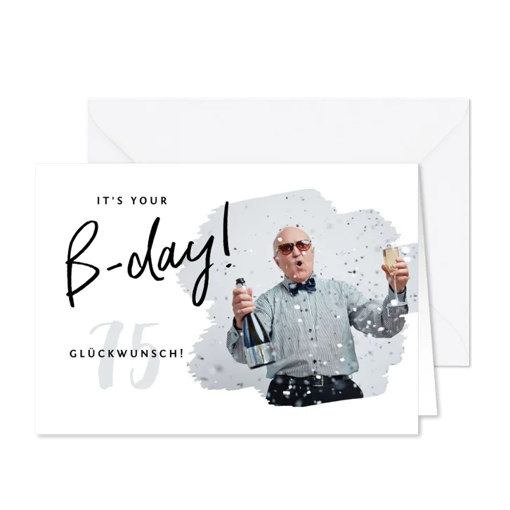 Foto-Glückwunschkarte zum Geburtstag B-day
