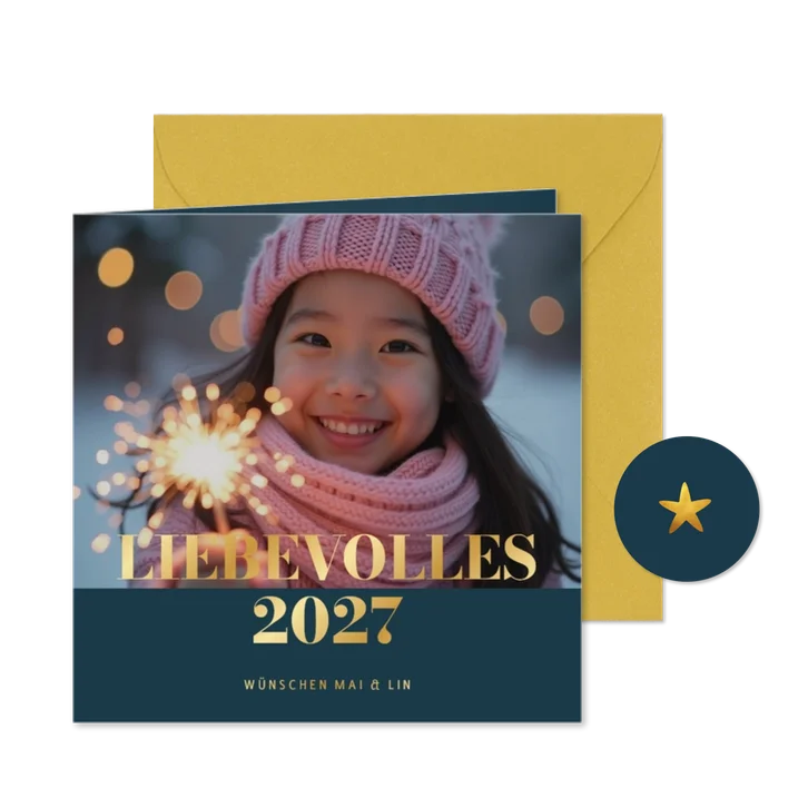 Foto-Neujahrskarte 'Liebevolles 2027' 