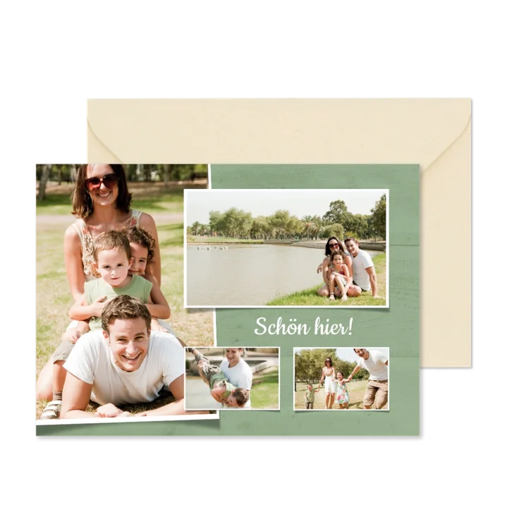Foto-Postkarte mit vier Fotos