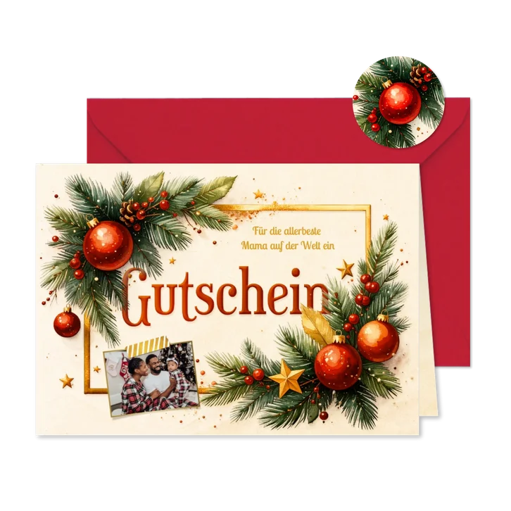 Foto-Weihnachtskarte Geschenkgutschein Weihnachtsdeko
