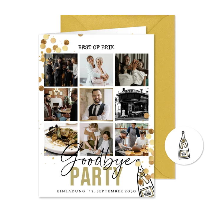 Fotocollage Abschiedsfeier Einladungskarte 'Best of ...'