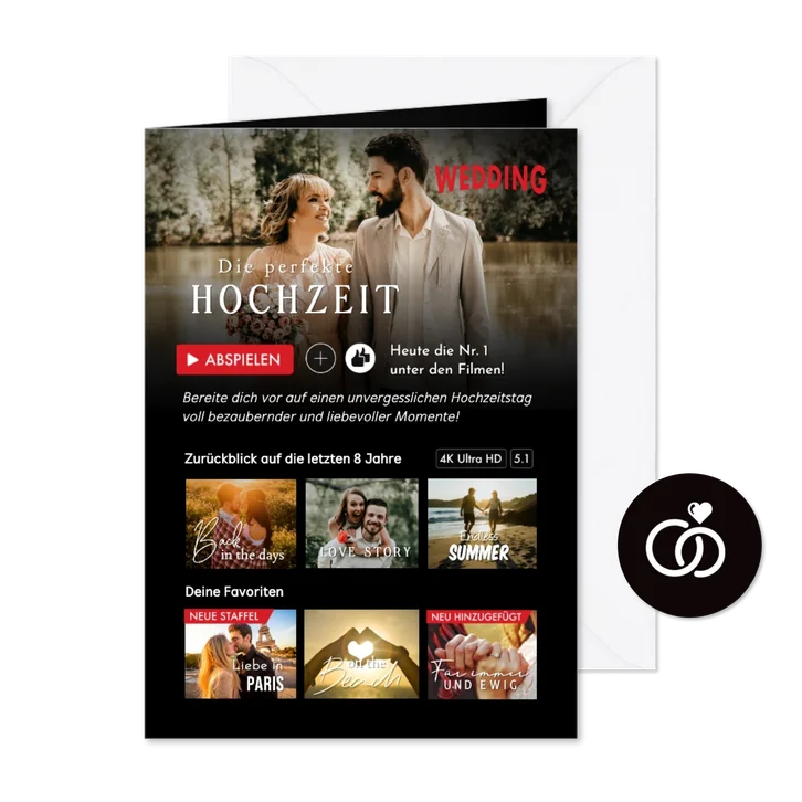 Fotocollage Hochzeitseinladung Wedding Sttreamingdienst