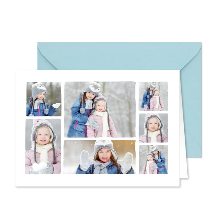 Fotocollage-Karte sieben Fotos