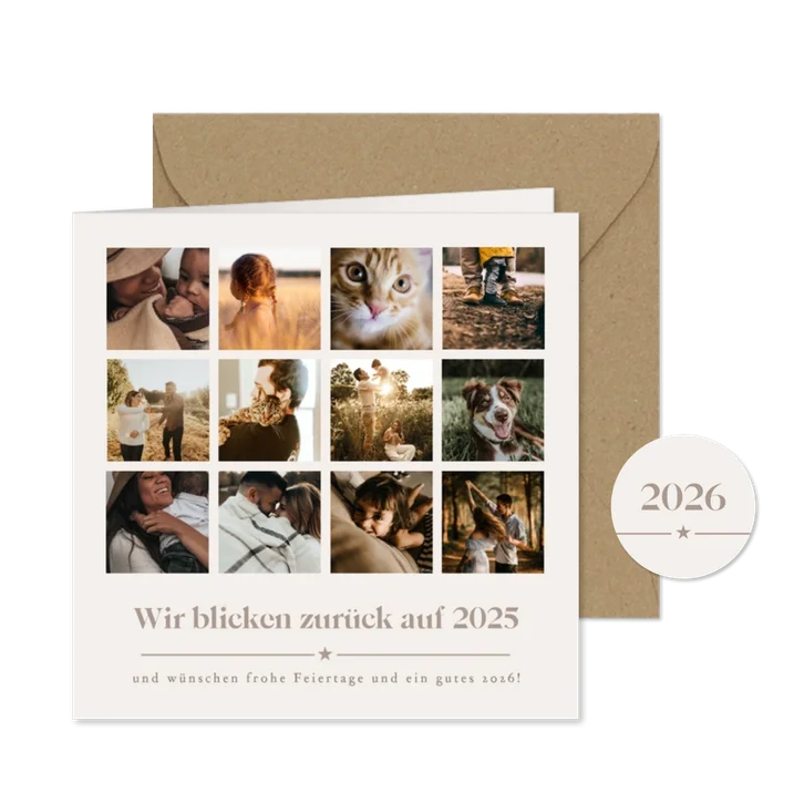 Fotocollage Rückblick Weihnachten Jahreszahlen 12 Fotos