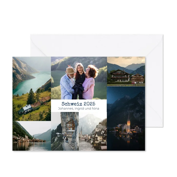 Fotocollage Urlaub in den Bergen Grußkarte