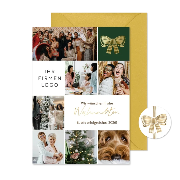 Fotocollage Weihnachtskarte geschäftlich Logo Fotoraster