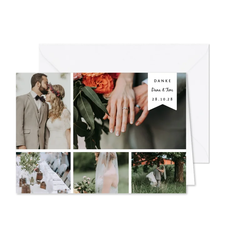 Fotocollage zur Hochzeit 'Danke'