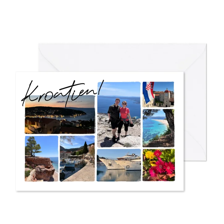 Fotocollagekarte für 8 Fotos Grüße Kroatien