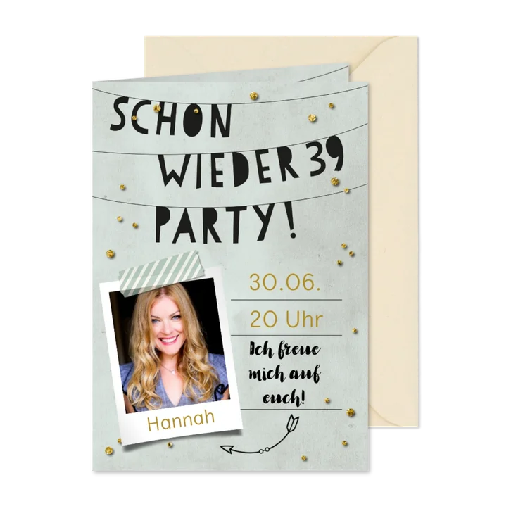 Fotoeinladung Schon wieder 39 Party