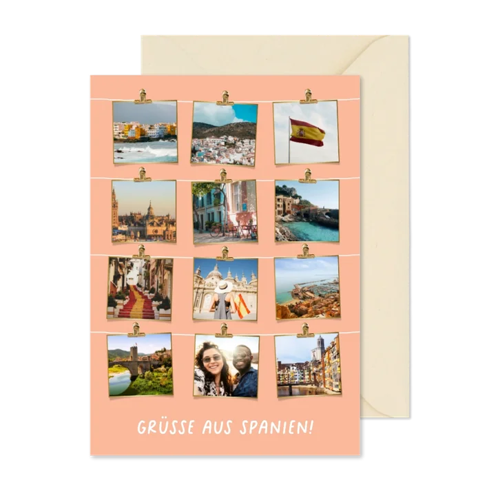 Fotokarte 12 Fotos Urlaubsgrüße Spanien