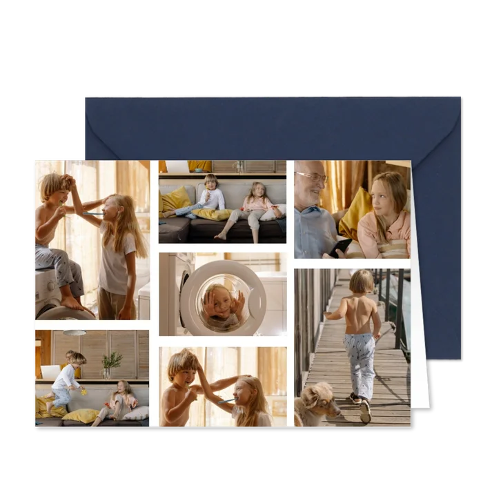 Fotokarte Fotocollage sieben Fotos