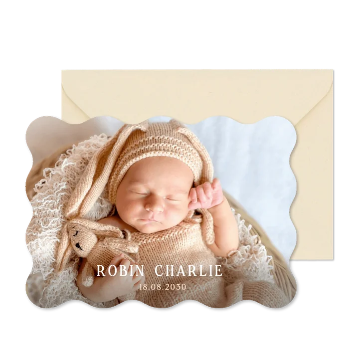 Fotokarte Geburt Wellenform Unisex