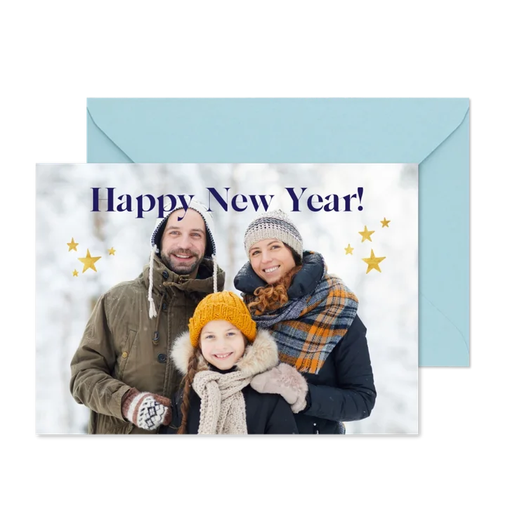 Fotokarte 'Happy New Year' Familienfoto