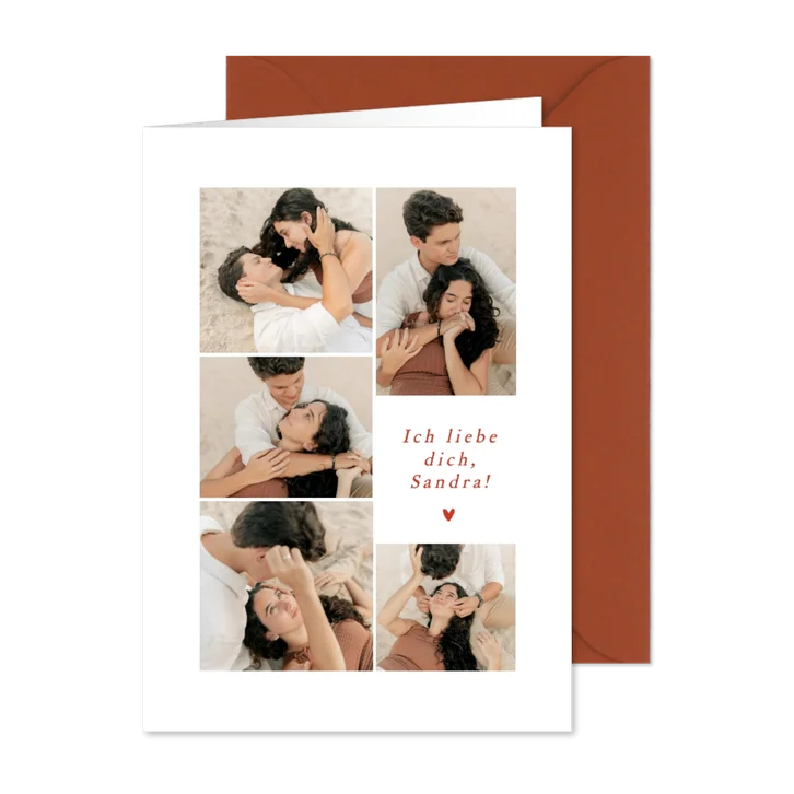 Fotokarte 'Ich liebe dich' Fotocollage mit 5 Fotos