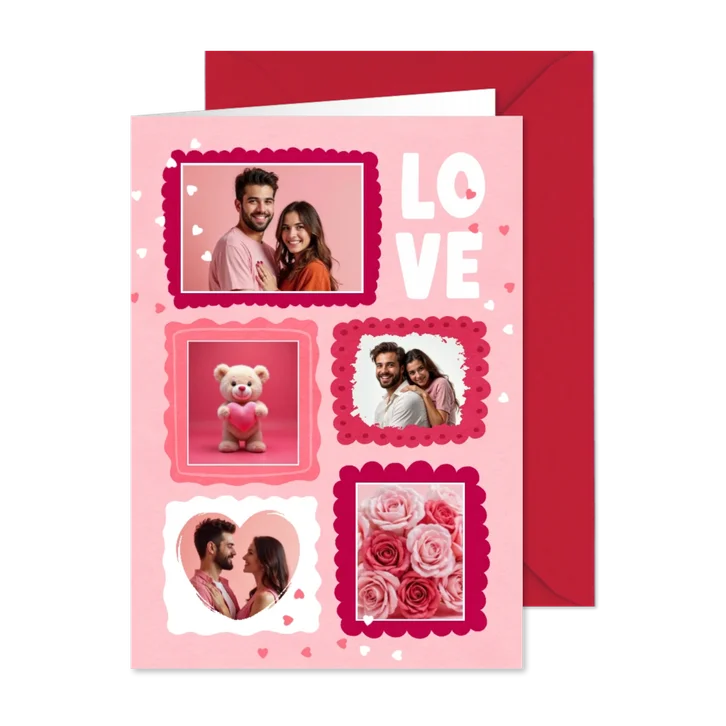 Fotokarte 'Love' mit Fotorahmen für eigene Fotos