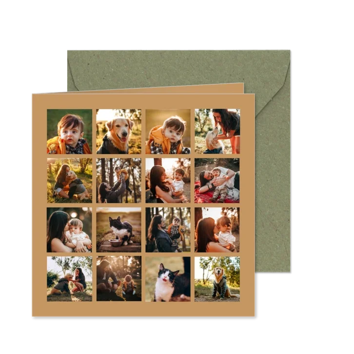 Fotokarte mit sechzehn Fotos