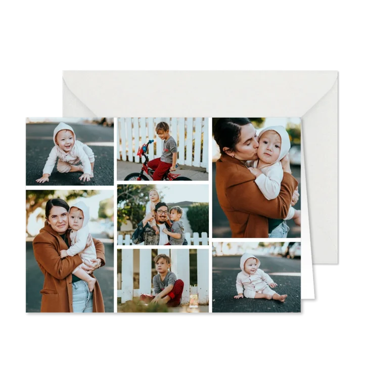 Fotokarte mit sieben Fotos