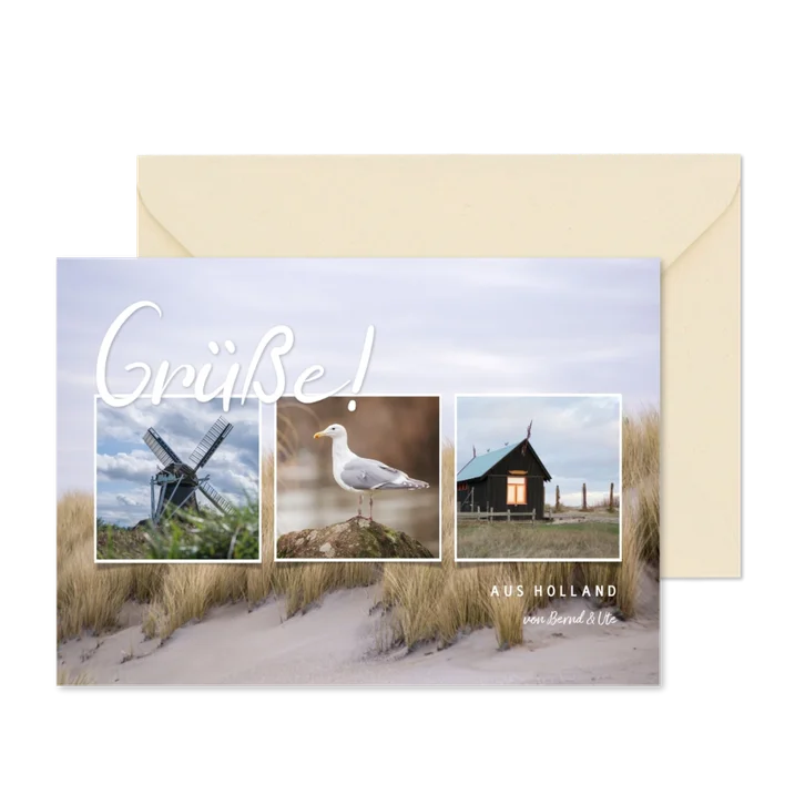 Fotokarte mit Strandmotiv und eigenen Fotos