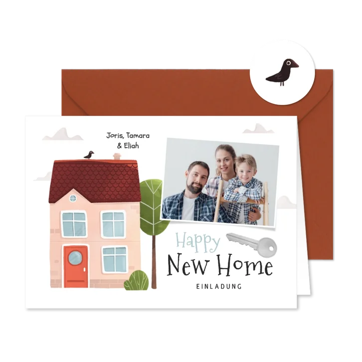 Fotokarte Umzug Einladung Housewarming
