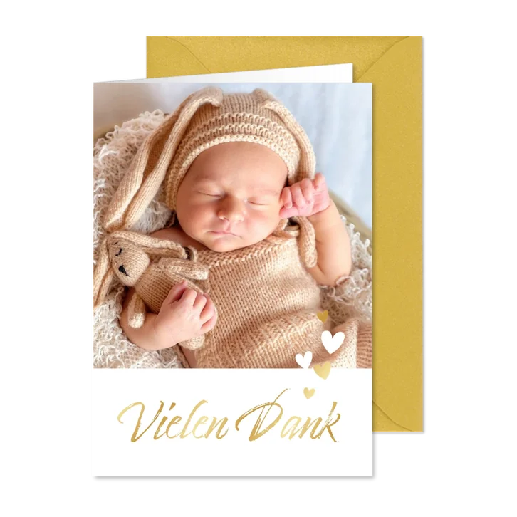 Fotokarte Vielen Dank Geburt