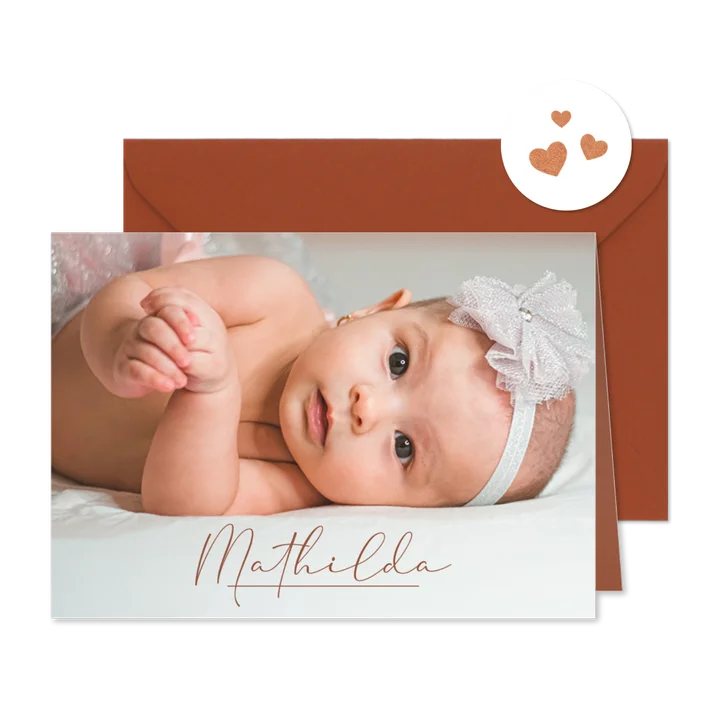 Fotokarte zur Geburt schlicht & stilvoll