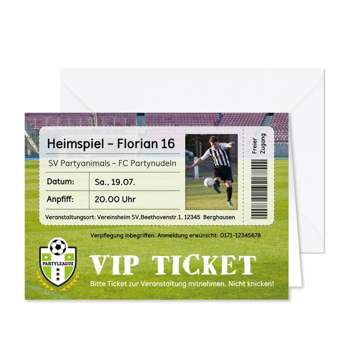 Fußball-Einladung zum Geburtstag Heimspiel
