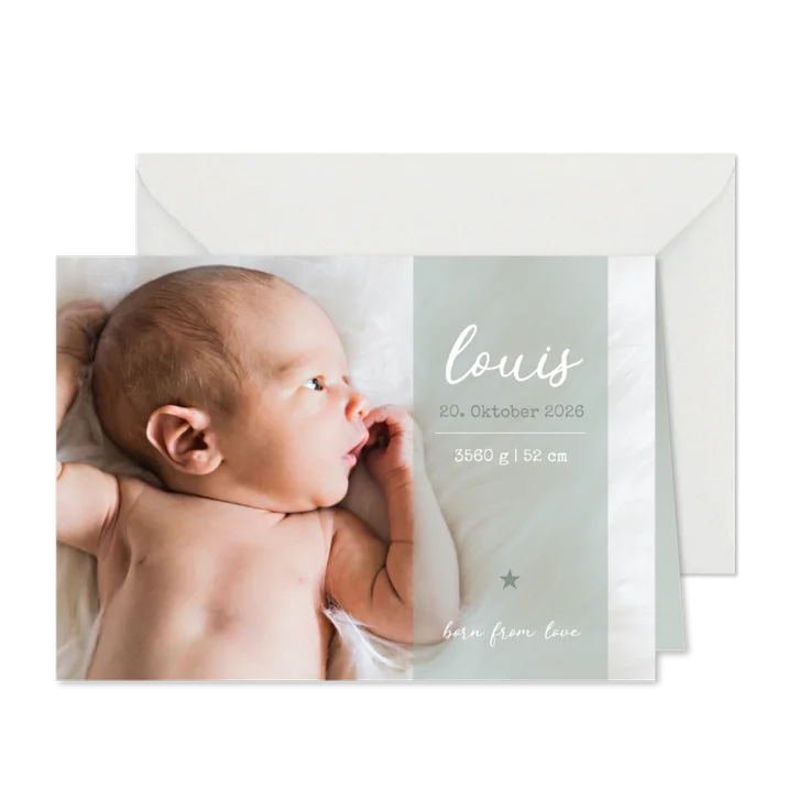 Geburtskarte Foto und transparente Fläche