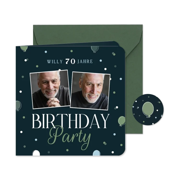 Geburtstagseinladung 'Birthday Party' Fotocollage