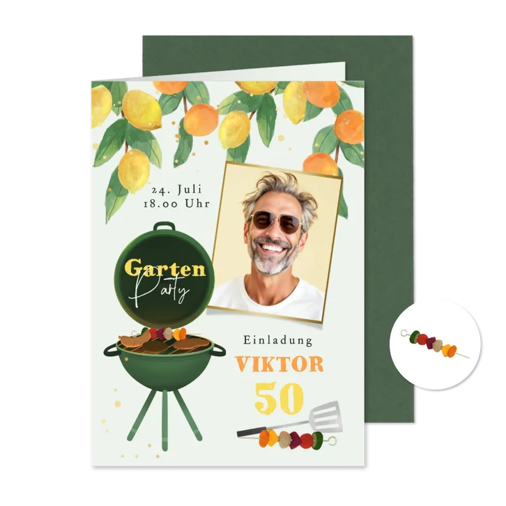 Geburtstagseinladung Garten-BBQ-Party