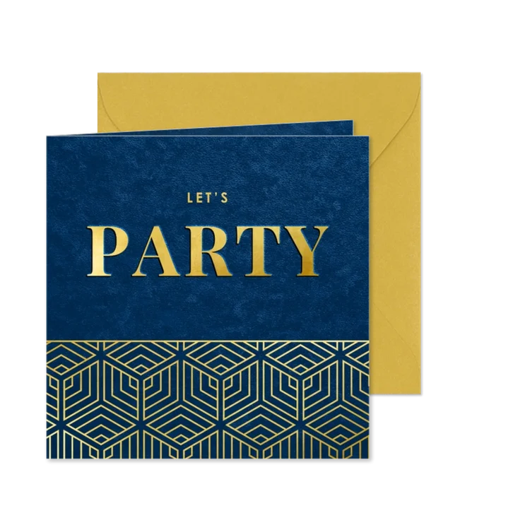Geburtstagseinladung grafisch 'Let's party'