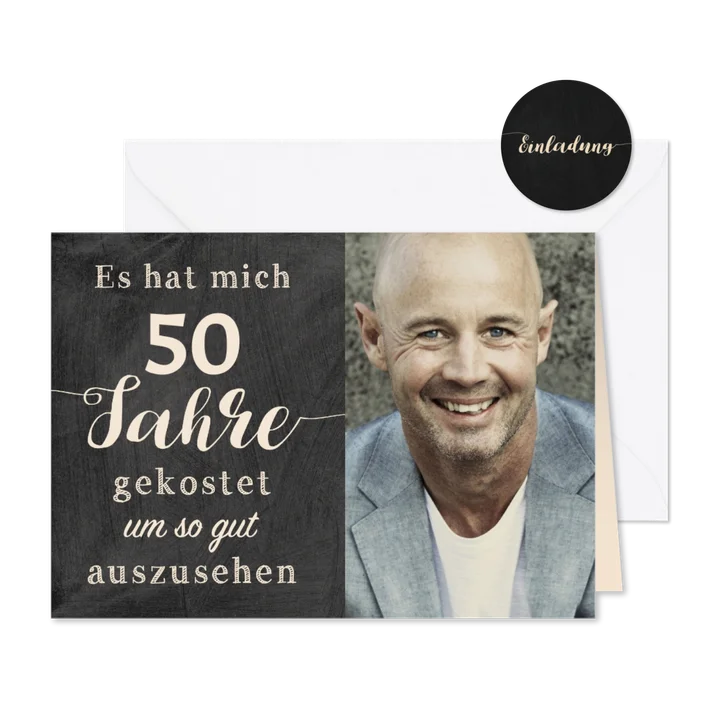 Geburtstagseinladung Gut aussehen 50