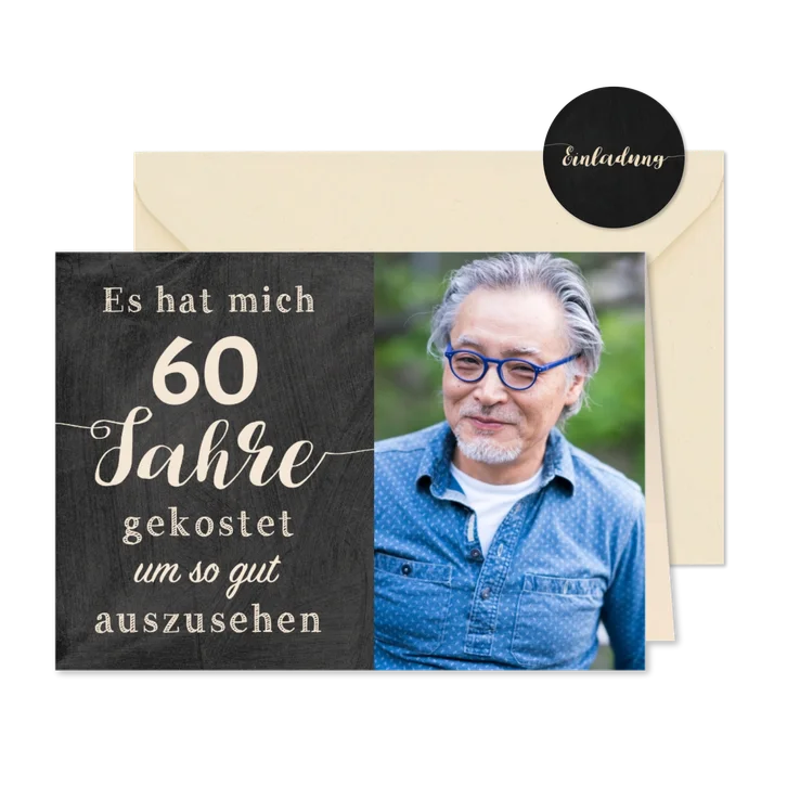 Geburtstagseinladung Gut aussehen 60