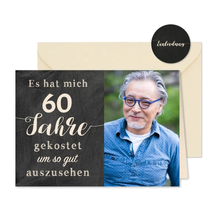 Geburtstagseinladung Gut aussehen 60