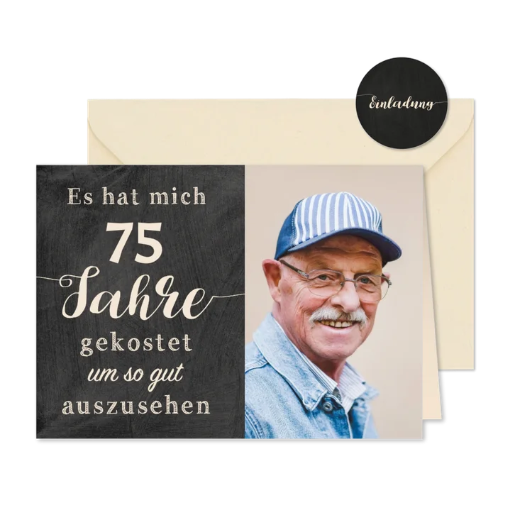 Geburtstagseinladung Gut aussehen 75