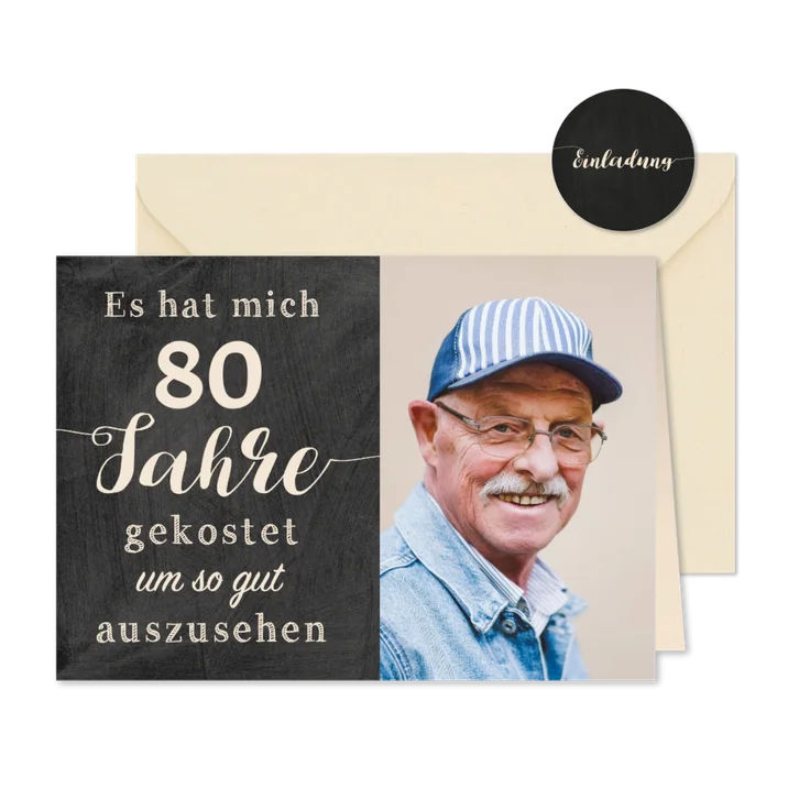 Geburtstagseinladung Gut aussehen 80