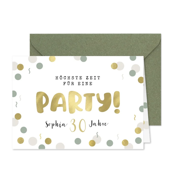 Geburtstagseinladung 'Höchste Zeit für eine Party'