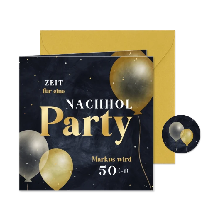 Geburtstagseinladung Nachholparty Luftballons