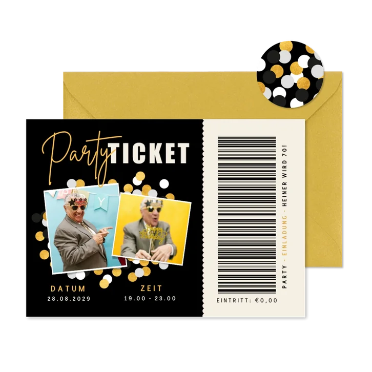 Geburtstagseinladung 'Partyticket'