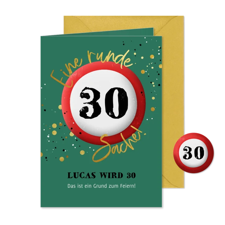 Geburtstagseinladung Verkehrsschild 30
