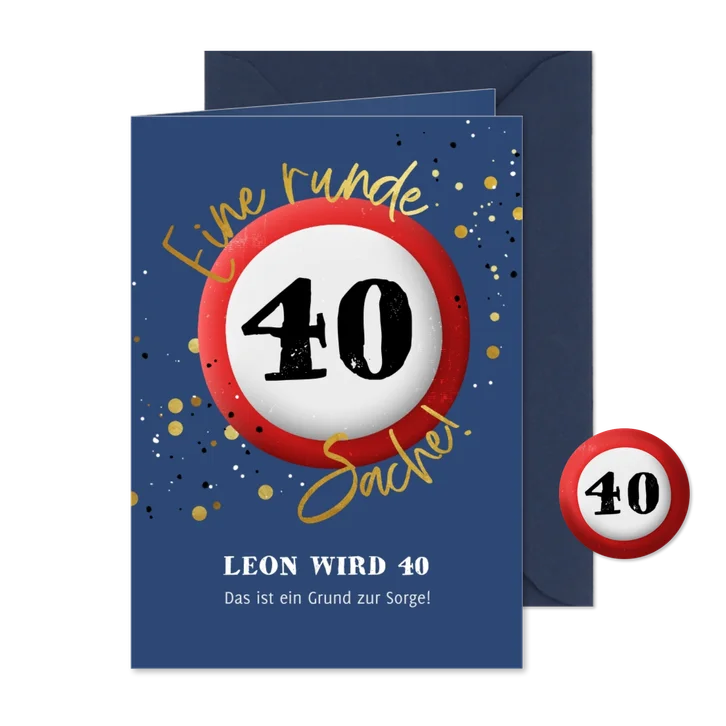 Geburtstagseinladung Verkehrsschild 40